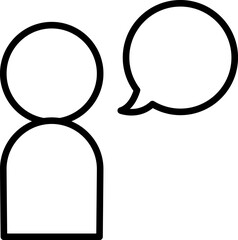 人物と吹き出しのシンプルなイラスト