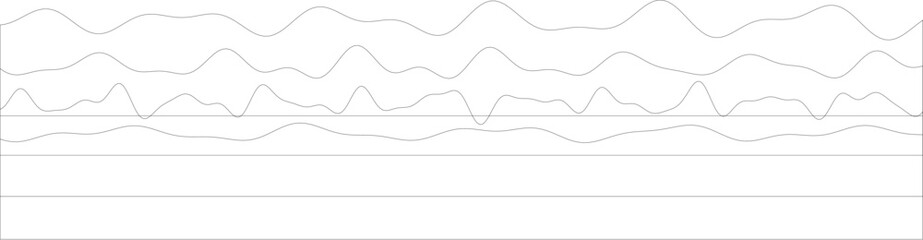 Abstract line art with wavy patterns on white background.