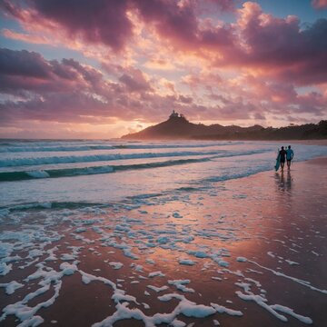 sunset on the beach