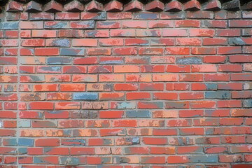 Obraz premium 赤レンガの壁イラスト加工