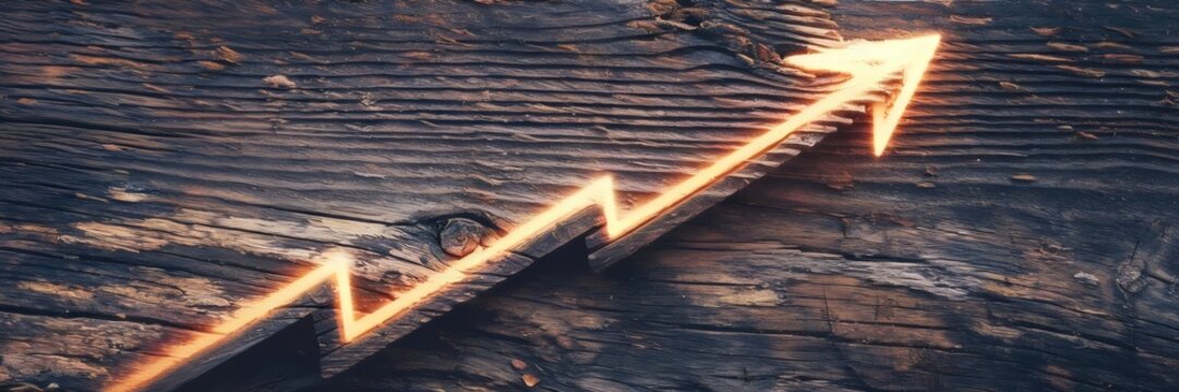 Rustic weathered wood background with a flicker of light forming an angular path