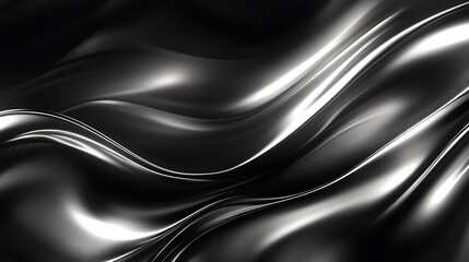 Fototapeta premium Abstract black and white wavy liquid texture.