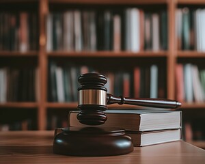 Gavel, Books, and Bookshelves