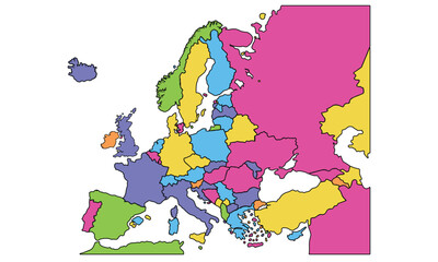 Obraz premium Europe map vector with country borders vector eps.10 