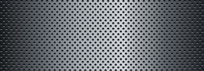 Classic Silver Metal Perforated Background | Vector Illustration