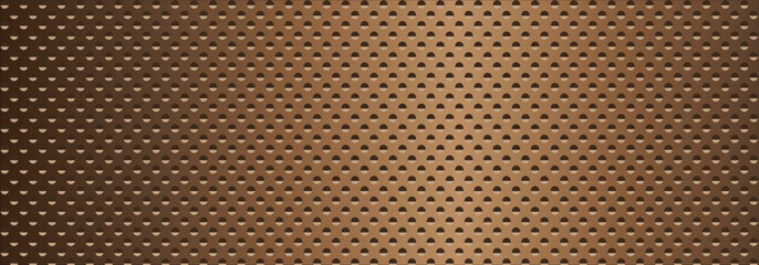 Fototapeta premium Vintage Bronze Metal Perforated Background | Vector Illustration