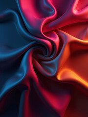 Fototapeta premium A colorful piece of fabric with a blue and red swirl