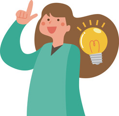アイデアを思いつく女性