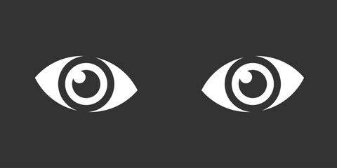 Eyes in the dark icon. Human eyes abstract graphic sign isolated on black background. Vector illustration 