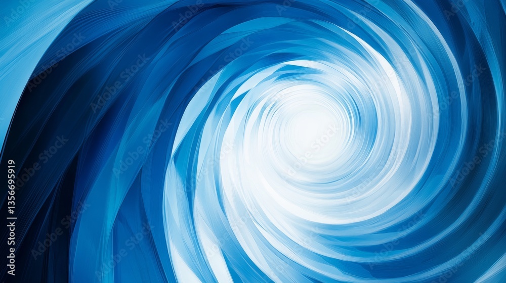 Aufkleber An abstract background with a radial gradient, transitioning from deep blues to bright whites, creating a sense of depth and movement with a central focal point.
