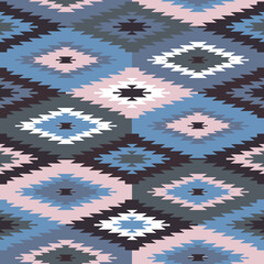 Ikat geometric folklore ornament with diamonds. Tribal ethnic vector texture. Seamless striped pattern in Aztec style. Folk embroidery. Indian, Scandinavian, Gypsy, Mexican, African rug.seamless