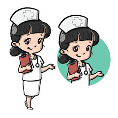 Nurse with clipboard, ideal for healthcare presentations, medical websites, and educational materials on patient care and hospital procedures.