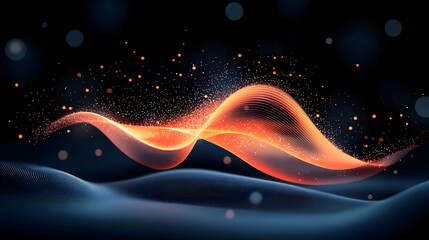 Glowing Orange Wave Abstract Background