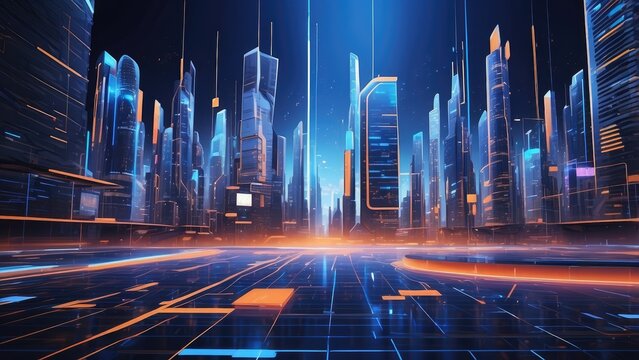 A digital illustration depicting a smart banking ecosystem.