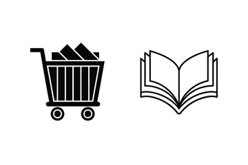 Online Bookstore Shopping Cart Icon Books, Reading, Purchase, Ecommerce