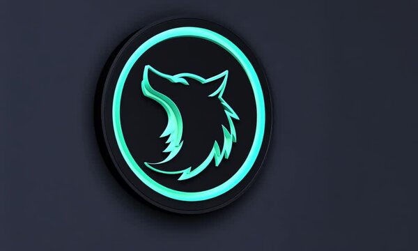 Outlined Wolf Logo on Dark Background