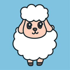 Cute Sheep Cartoon Vector