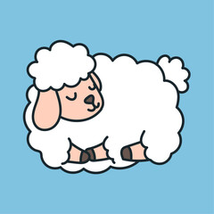 Cute Sheep Cartoon Vector