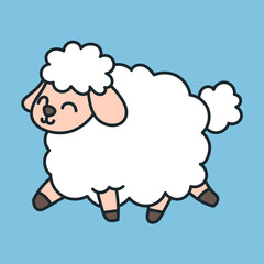 Cute Sheep Cartoon Vector