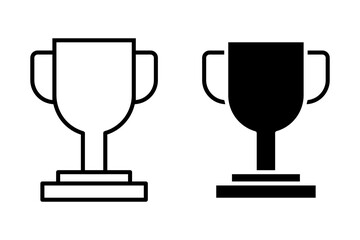 Vector illustration of Trophy icon set isolated on transparent background