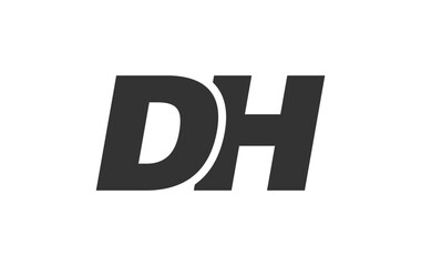 DH Techno Editable Font Logo For Corporate Branding. Bold, Futuristic Design With Unique Typographic Ideas. Minimal Custom Type And Dynamic Letter