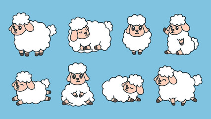 Cute Sheep Cartoon Vector