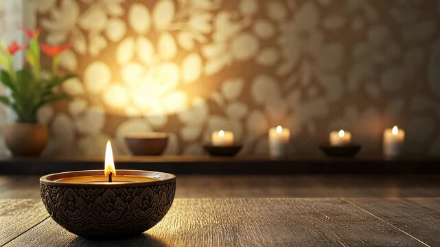 Elegant Diwali wallpaper with a sophisticated design of traditional motifs