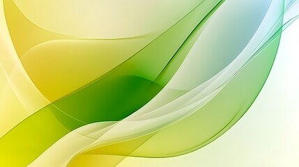Abstract green, yellow, and white wave background.