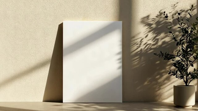 Floating street poster mockup with a subtle drop shadow on a neutral background