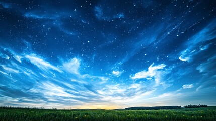 Obraz premium Evening Sky Over Wildflower Meadow