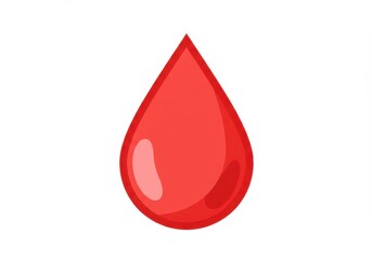 Fototapeta premium Red droplet minimalist icon blood donation symbol