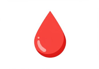 Fototapeta premium Red droplet minimalist icon blood donation symbol