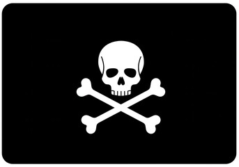 skull and crossbones simple black and white icon danger symbol pirate emblem