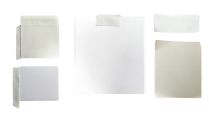 paper message note reminder blank background office business white empty page label adhesive isolated on transparent white background. 