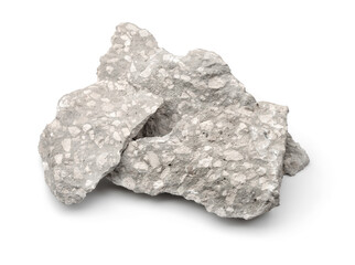 Rough pieces of concrete with aggregate stones