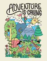 adventure is calling cute illustration