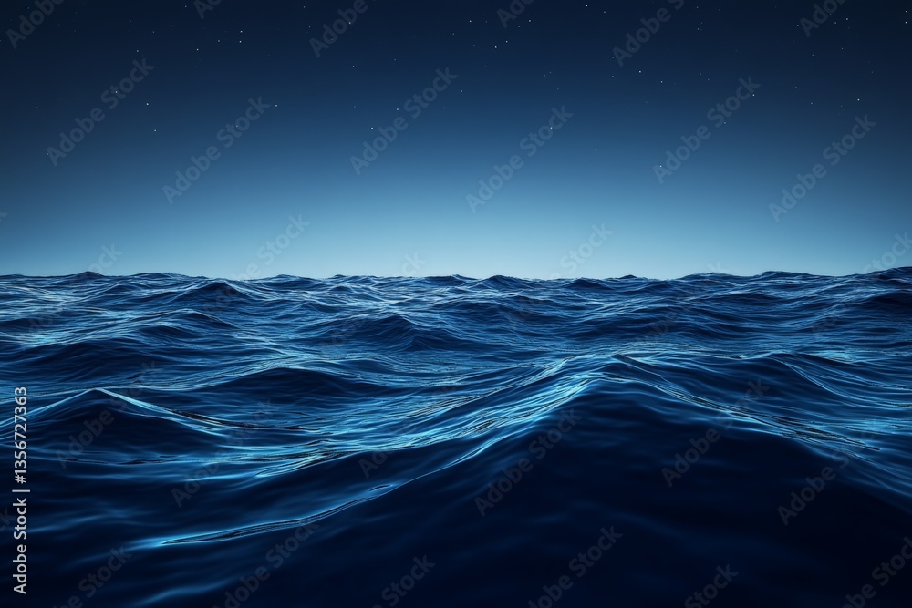 Aufkleber calm ocean waves at twilight with a serene sky in the background