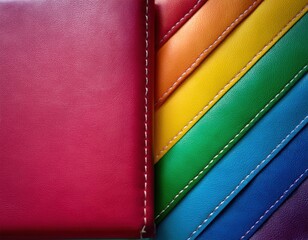 Vibrant leather stripes represent LGBT pride, symbolizing unity and diversity in celebration.