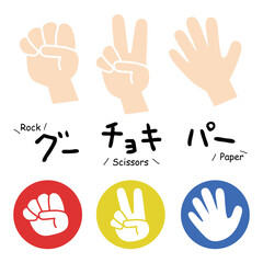 グーチョキパーのじゃんけんのアイコンイラスト
