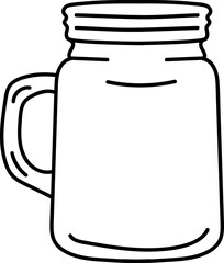 Mason Jar Line Art