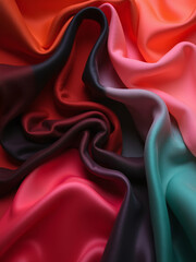 A colorful piece of fabric with a red, black, and green stripe