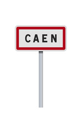 Panneau d'entrée de la ville de Caen (Calvados) en vectoriel