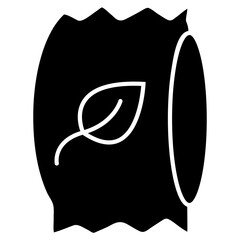 Eco Packaging Icon Symbolizing Sustainable Products, Recyclable Materials, and Zero-Waste Packaging Solutions with Transparent Background