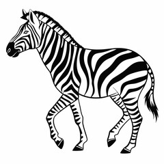 zebra black silhouette icon vector
