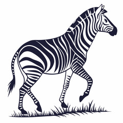 zebra black silhouette icon vector