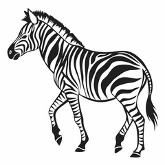 zebra black silhouette icon vector