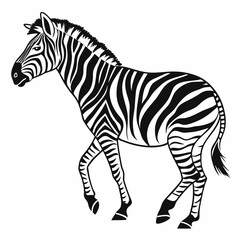 zebra black silhouette icon vector