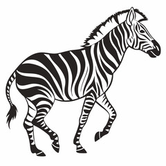 zebra black silhouette icon vector