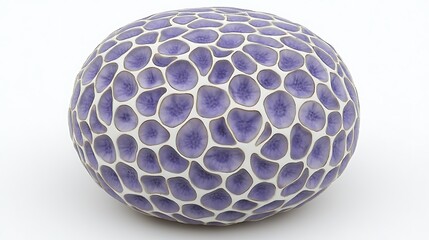 Purple and white textured sphere.