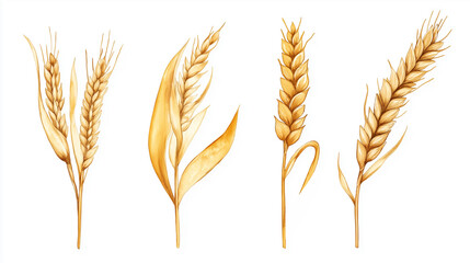 Watercolor Wheat Collection: Golden Harvest